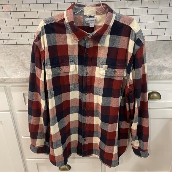 Carhartt Other - Carhartt Shirt Mens 2XL Red Plaid Flannel Original Fit Button Up Workwear 103348